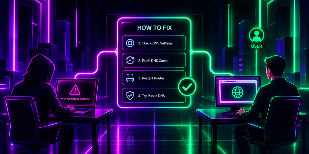 How to fix the dns_probe_finished_nxdomain error Troubleshooting steps for the dns_probe_finished_nxdomain browser error