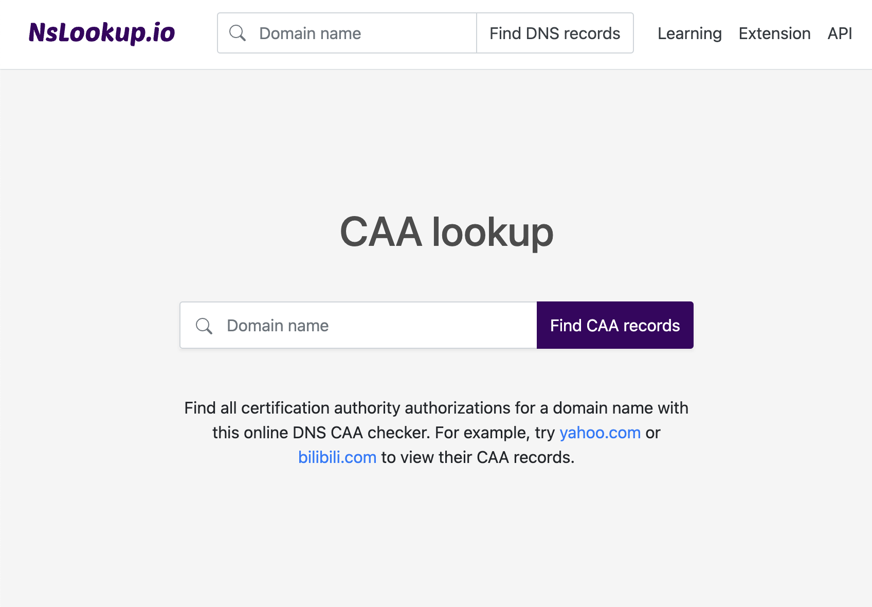 Open the CAA lookup tool