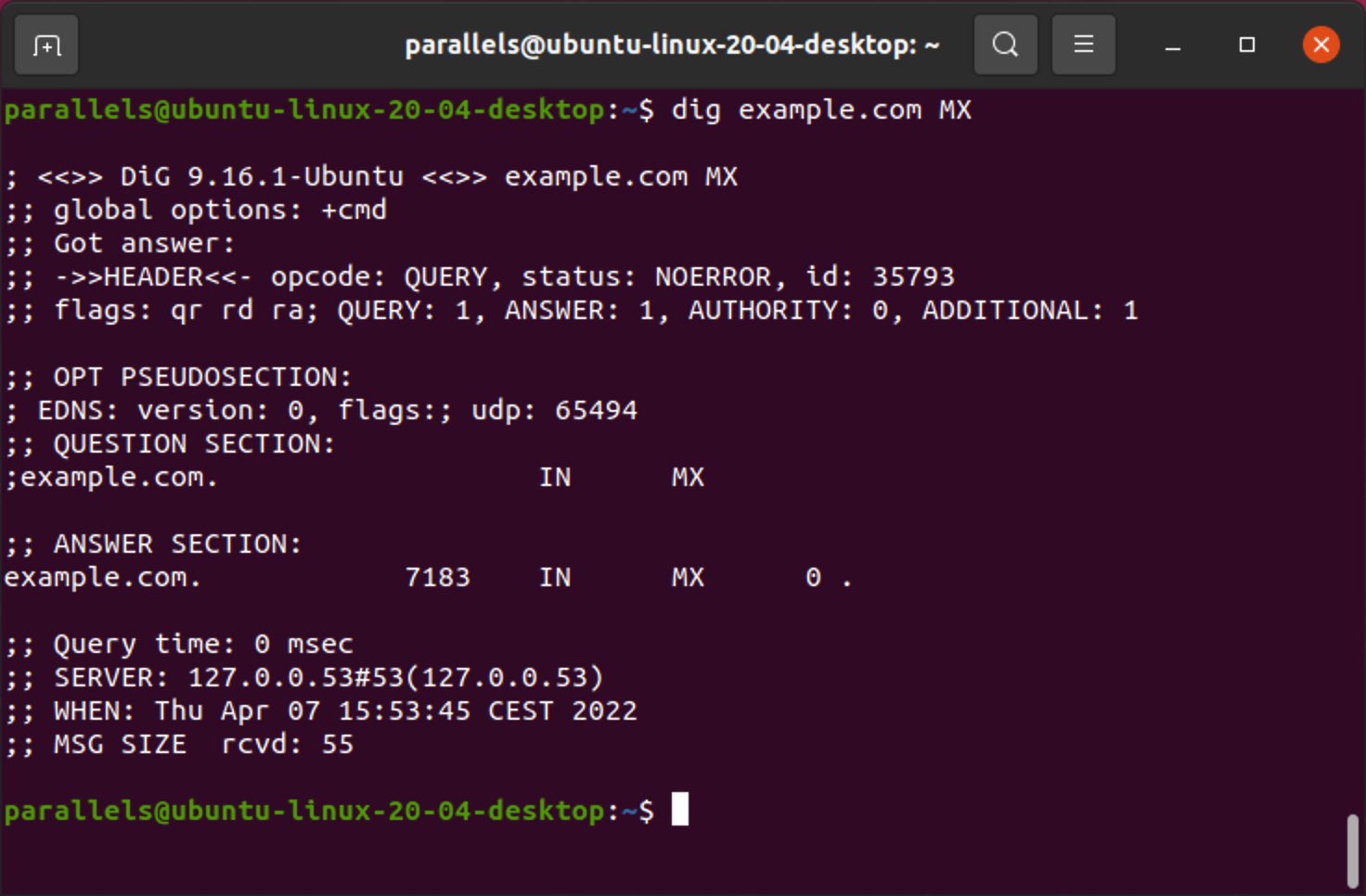 MX lookup in Linux