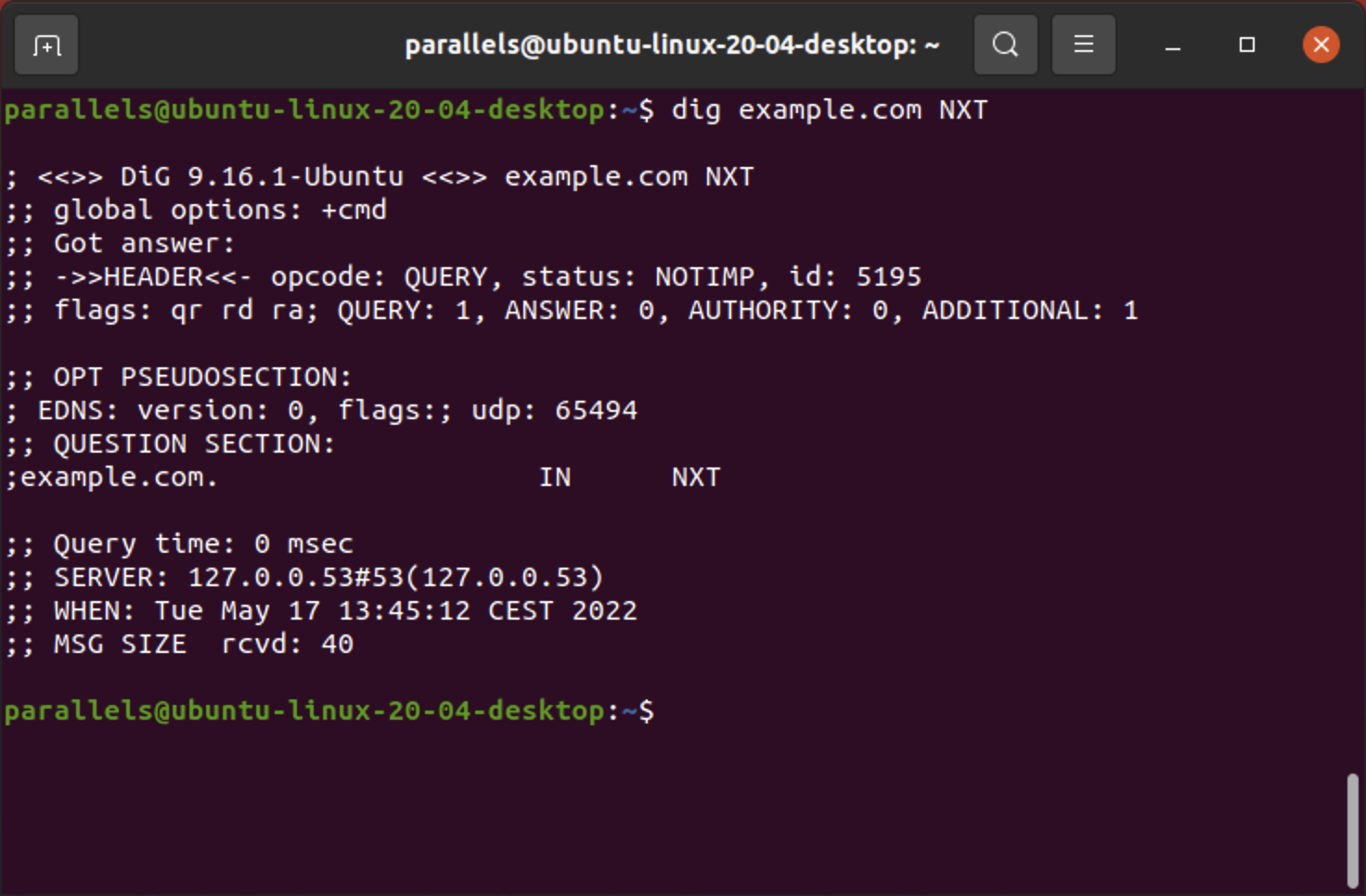NXT lookup in Linux